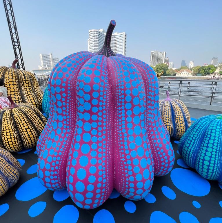 One hundred and one Yayoi Kusama pumpkins have landed in Bangkok at Siam  Paragon