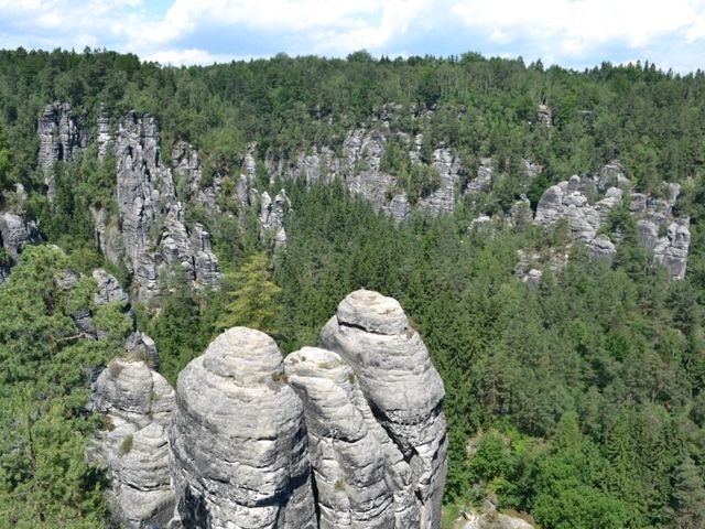 The beauty of the rocks formation at Rathen, Saxon Switzerland National Park