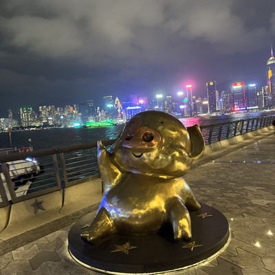 ブルース・リー像とシンフォニー・オブ・ライツ🌈 | Trip.com 尖沙咀