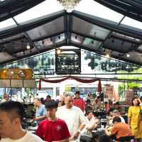 Bustling Food Market In Penang