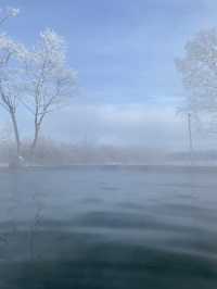 A sauna next to thermal hot pool