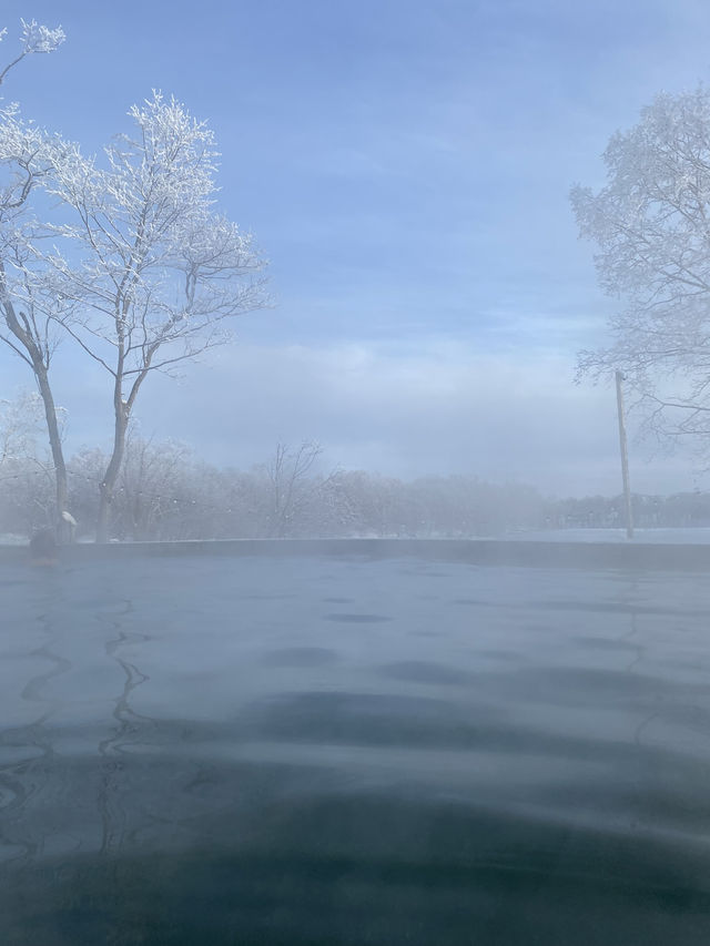 A sauna next to thermal hot pool