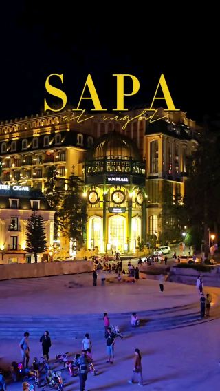 Misty Nights & Neon Hues: Sapa Center After Dark