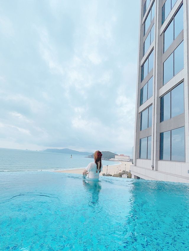 해운대 바다가 한눈에 인피니티 풀 그랜드조선부산에서 호캉스♥️