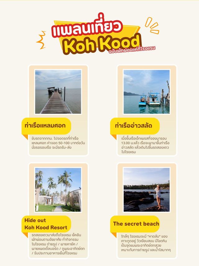 แพลนเที่ยวเกาะกูด ฉบับพักผ่อนที่โรงแรม ⛱️