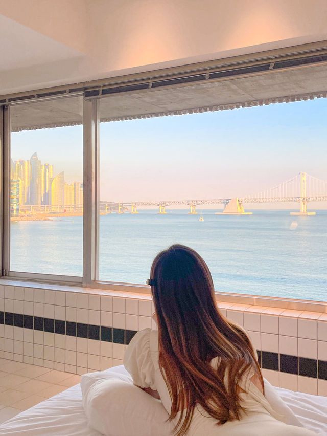 광안리의 일몰, 야경, 일출 1열 숙소