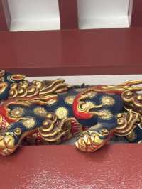 日本沖繩|波上宮吉祥神獸——金光躍雲的護佑之姿,融合龍與麟的祥瑞,庇佑信眾的聖殿細節