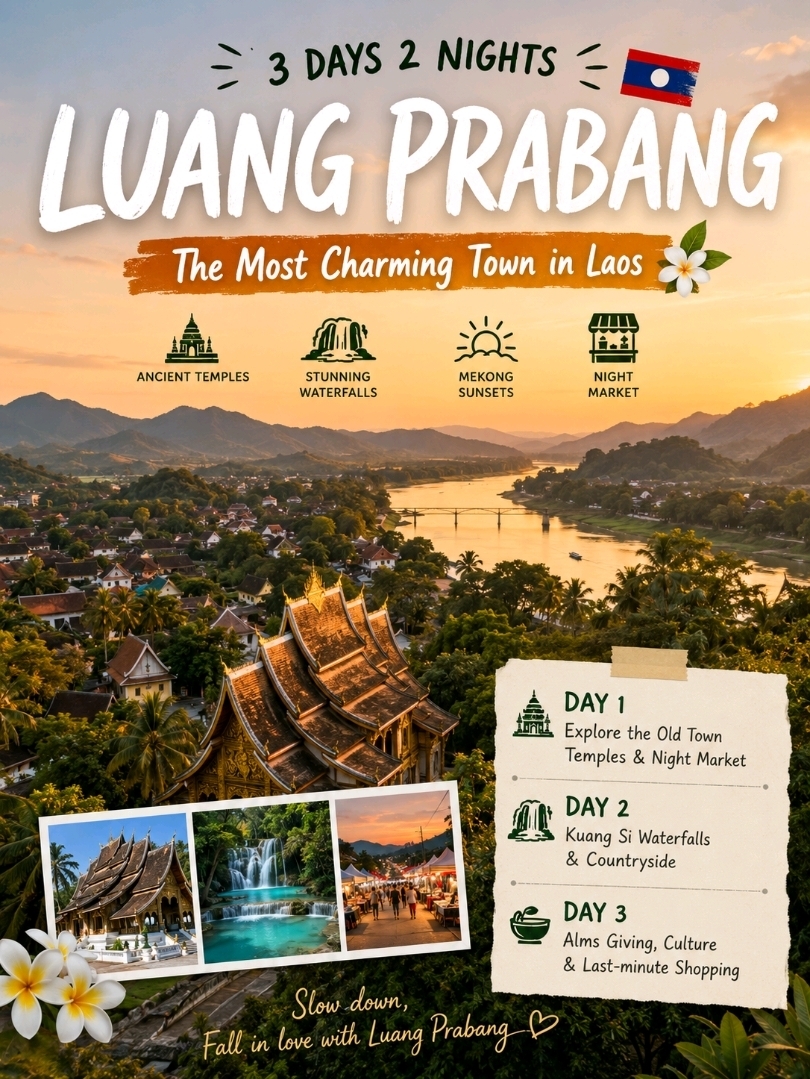 🇱🇦 LUANG PRABANG 3 DAYS 2 NIGHTS — A PERFECT FIRST TRIP TO LAOS 