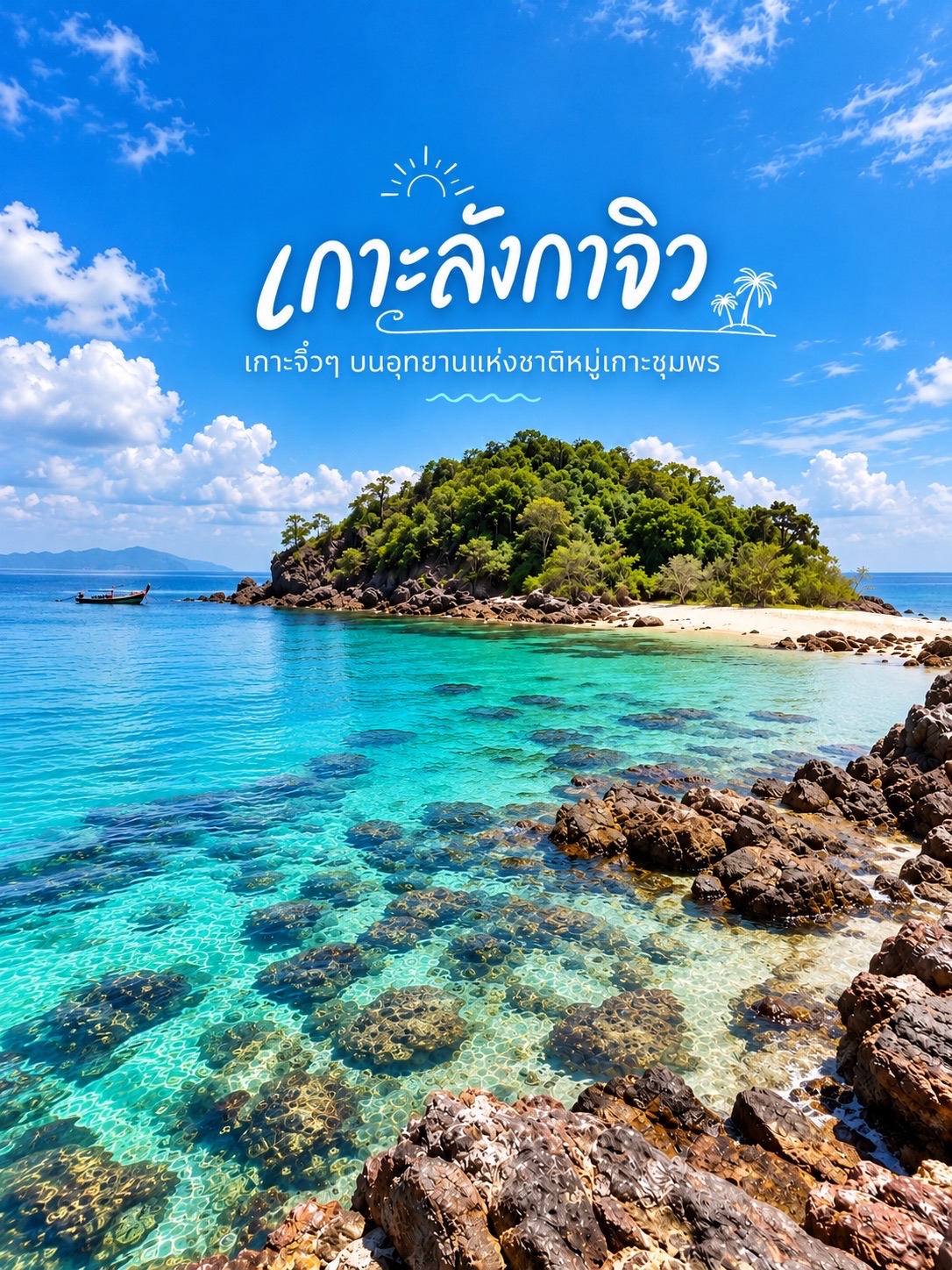 🏝️🩵 เกาะลังกาจิว ชุมพร — เกาะจิ๋วกลางทะเลอ่าวไทย น้ำใส หาดสวย ธรรมชาติสุดอลังการ! 🌊✨