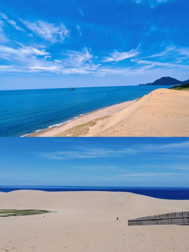 日本少見的壯觀絕景！一邊是大海，一邊是沙漠！