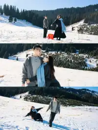 賽里木湖情侶照