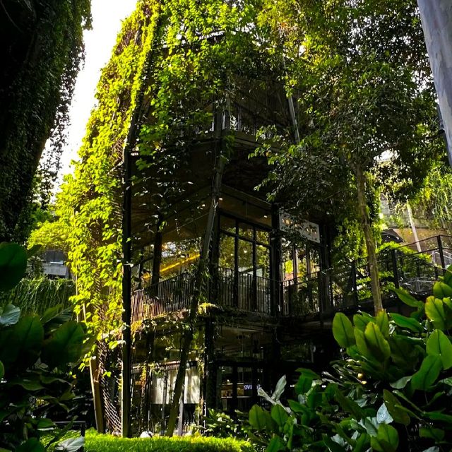 CAFE WITH BOTANICAL THEMED DÉCOR.