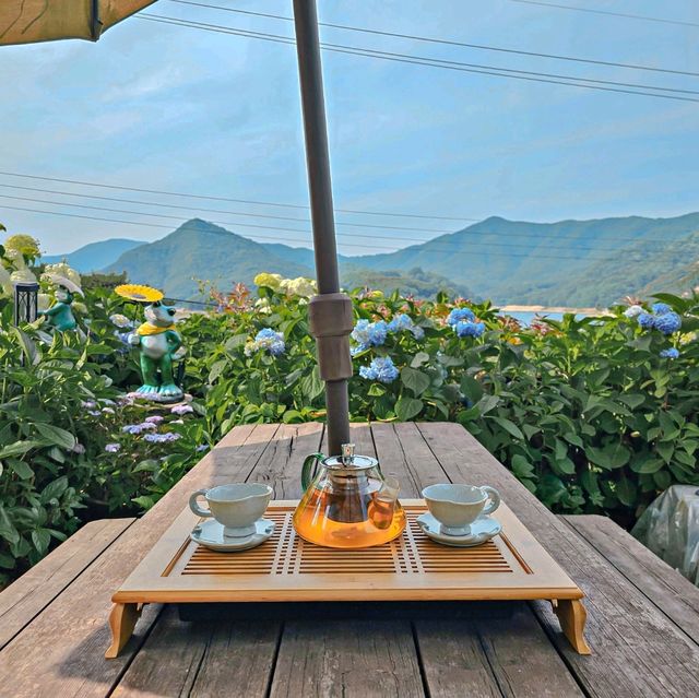 충주 호수와 수국을 함께 볼 수 있는 카페 수국여울찻집