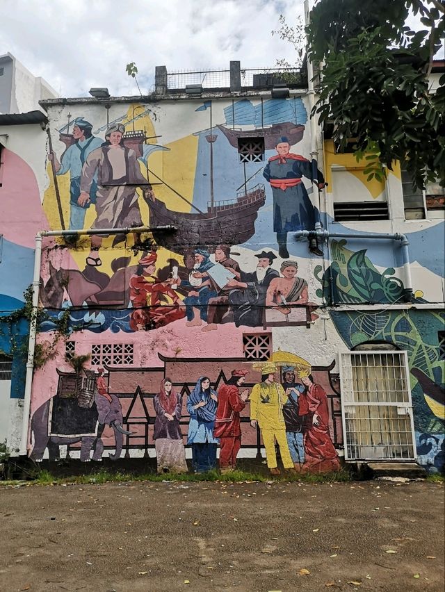 Colourful Street Art Along Melaka River
