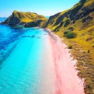 The charming pink beach