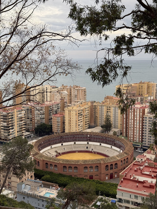 Overlooking Malaga city in the background of Alboran Sea