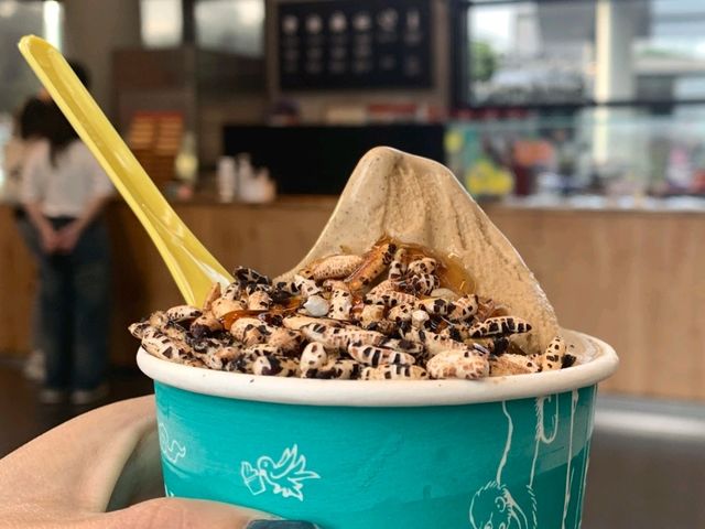 台灣爆米香結合義式冰淇淋！台南獨棟清水模店