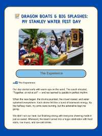 📝 Dragon Boats & Big Splashes: My Stanley Water Fest Day