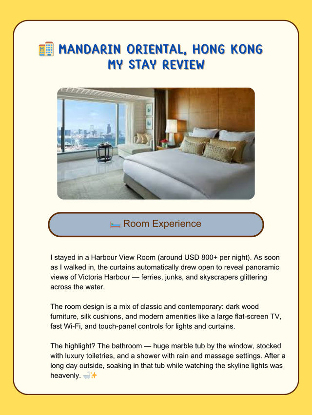 🏨 Mandarin Oriental, Hong Kong – My Stay Review