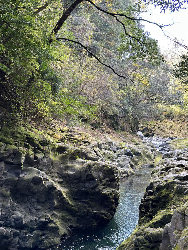 洞窟内の鳥居・・神秘的な雰囲気 願いを叶える為に積まれた石・・