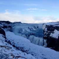 Golden Gullfoss Waterfalls