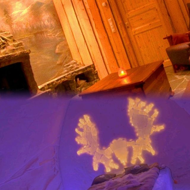 Snow House Hotel in Finland, watching the Aurora in the indoor version of the snow, so romantic.