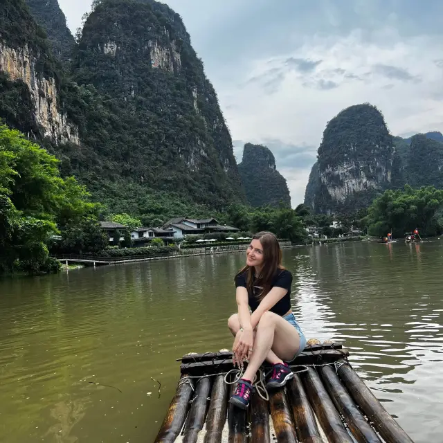 Yulong river Bamboo rafting, Yangshuo 