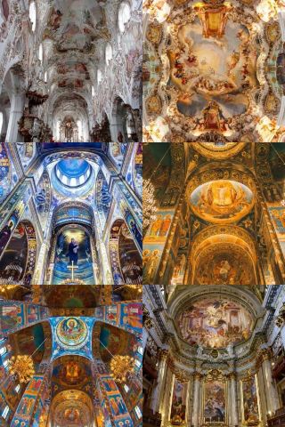 การวิเคราะห์อย่างครอบคลุมเกี่ยวกับพื้นที่ศักดิ์สิทธิ์ที่เปล่งประกายด้วยแสงสีทอง: ศิลปะโดมโบสถ์ในยุโรป