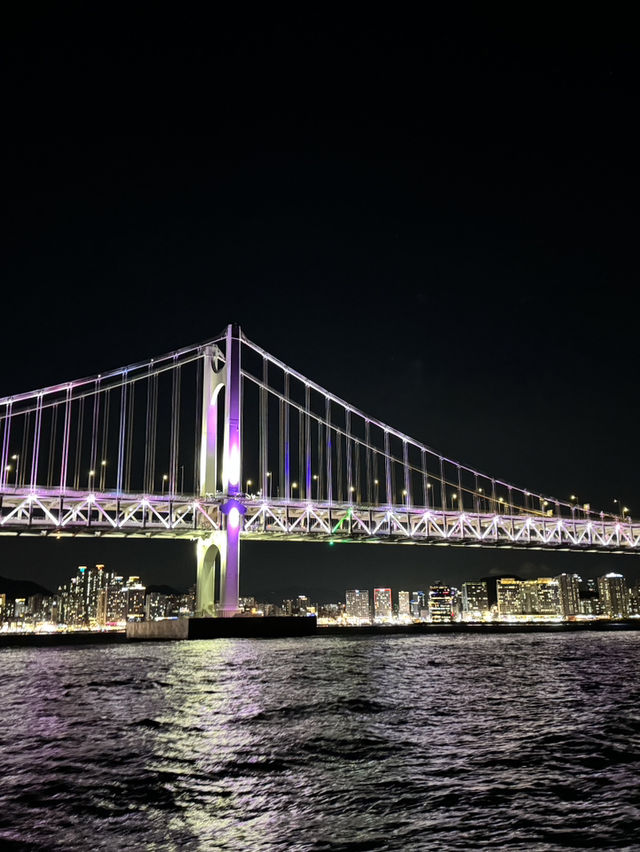 🇰🇷搭遊艇賞「廣安大橋」浪漫夜景及無人機煙火