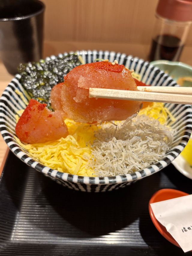 【福岡・博多駅】朝から贅沢な明太丼を楽しめる名店「はかた天乃 KITTE 博多店」