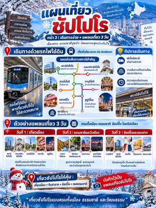 ❄️🇯🇵 札幌3日遊行程：探索城市、享用清真美食、購物、體驗自然，盡在一處。