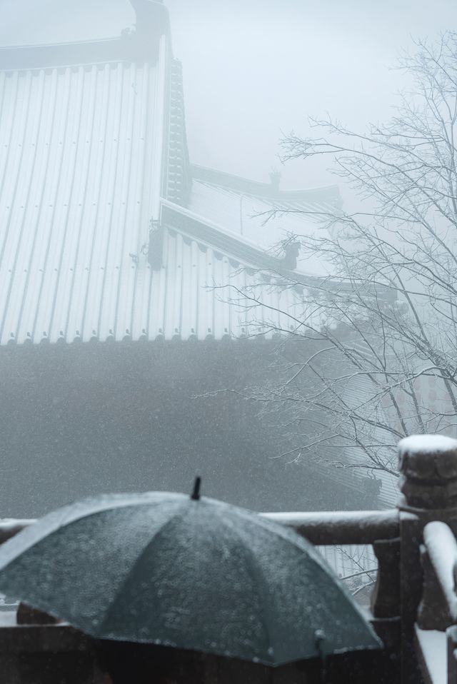 25年第一場春雪，下到了徑山寺