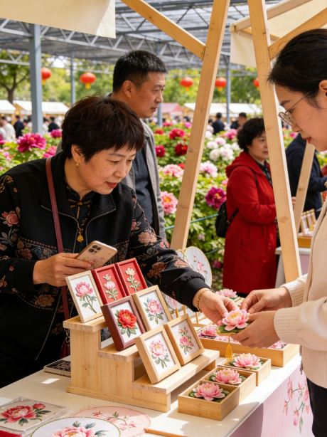 中国洛陽名物牡丹磁ボタン花平面彫刻　レリーフ　立体彫刻　プレゼント花　磁器陶磁 Amazon｜【月下蓮華彫刻堂】 百花牡丹 26.5cm（ぼたん) 円彫彫刻 開店