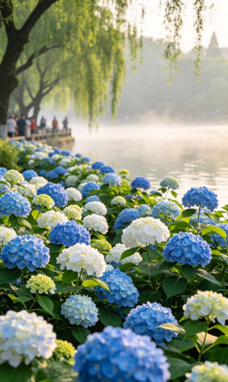 杭州の初夏のアジサイの花海は本当に癒される！青いロマンチックな約束