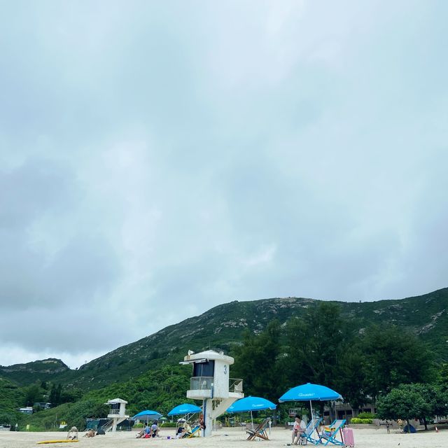 石澳沙灘。！ 陰天 ， 聽著海濤聲！忘憂谷 ！