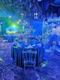 Stunning blue ocean-themed banquet hall