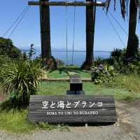 初島上陸！感動的な景色とブランコで幼い子どものように楽しんた