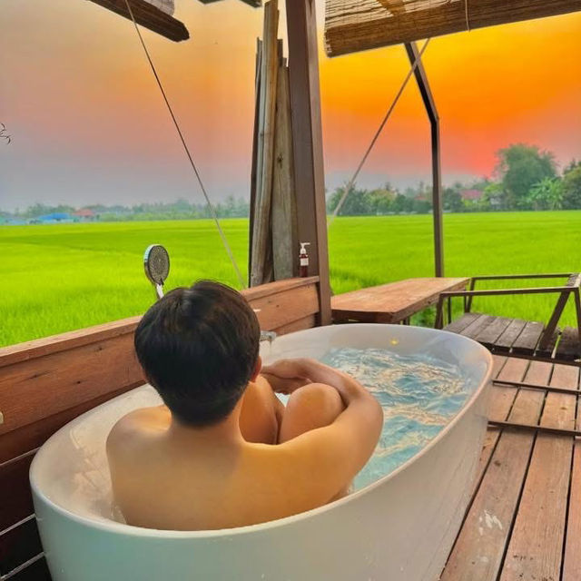 ที่พักกลางทุ่งนา #เชียงใหม่ ฟีลโคตรดี 🏠🛁🌾