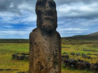 The Seven Moai Facing the Ocean