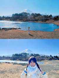 日本富士山河口湖必去地點大池公園景美超靜謐湖水雪山相映成趣
