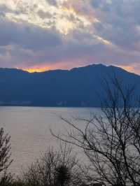 日落美景，冬日峽灣