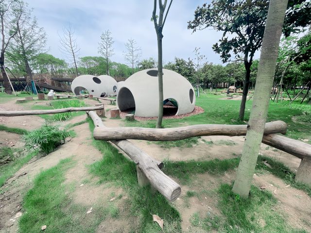 就是我，在38度的高溫裡帶娃去了公園大戶外