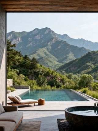I stayed at a private hot spring hotel at the foot of Yudu Mountain in Yanqing, and I don't want to get up