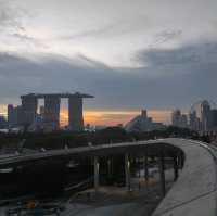 Watching sunset at Marina Barrage