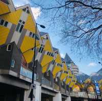 荷蘭🇳🇱鹿特丹 Rotterdam ⬜️🟨可愛立體方塊屋Cube Houses Kijk-Kubus
