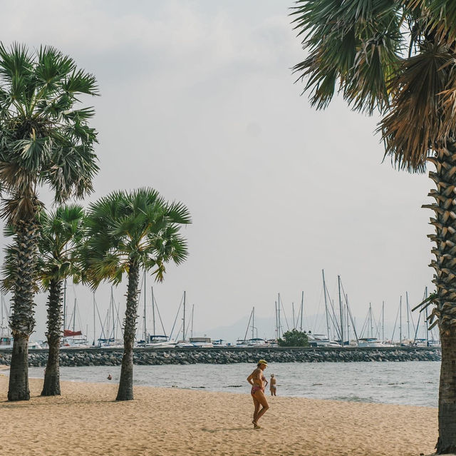 ชายหาดสวนตัวและต้นตาลเรียงราย Ravindra Pattaya