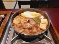 A nice pot of Sukiyaki at Yokohama, Araiya