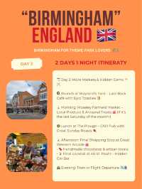 Birmingham itinerary 🏆
