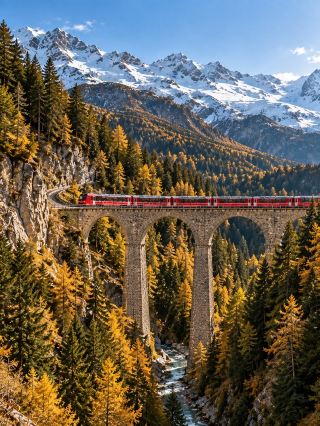 🚂 EP.1 | Bernina Express — Switzerland 🇨🇭

A train journey from a glacier…to a town with palm trees 🌿🏔️

When it comes to scenic trains in Switzerland, the Bernina Express is a truly memorable route, as the scenery changes almost endlessly along the way. 🚆✨

The train travels from Chur, through the Alps to Tirano, Italy, covering approximately 144 km. A portion of the route is within the UNESCO World Heritage site of the Rhaetian Railway.

Along the way, you'll see valleys, forests, waterfalls, glaciers, and mountain peaks over 4,000 meters high before the train ascends to Ospizio Bernina at 2,253 meters, the highest point of the route. 🏔️❄️

Highlights not to be missed include the Landwasser Viaduct, a high arched stone bridge that has become an iconic image of the route, and the Brusio Circular Viaduct, a circular arched bridge that the train must travel around to adjust to higher altitudes. 🚂

And what makes this route so special is…

From snow-covered mountains ❄️
the train gradually descends through valleys
until finally reaching Tirano in Italy, where the atmosphere is warmer and palm trees are abundant 🌴🇮🇹

It's like seeing multiple seasons in one trip! 📸✨

Information for 2026: The route has a total of 196 bridges and 55 tunnels, and the Bernina Express train has panoramic carriages specifically for sightseeing. Additional seat reservations are required beyond the standard ticket, subject to the operator's terms and conditions.

📍 Bernina Express
🇨🇭 Chur / St. Moritz → 🇮🇹 Tirano
🏔️ Highest point: Ospizio Bernina 2,253 m
🚂 196 bridges | 55 tunnels
🌍 UNESCO World Heritage Site

#BerninaExpress #Switzerland #ScenicTrain #TravelSwitzerland