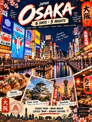 🇯🇵 Osaka in 6 Days: Neon Nights, Street Food & Hidden Local Gems ✨